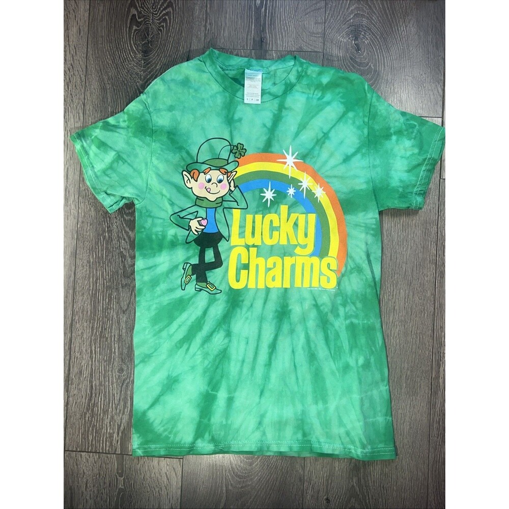 General Mills Lucky Charms Green Tie-dyed 100% Cotton Tee Size  Small